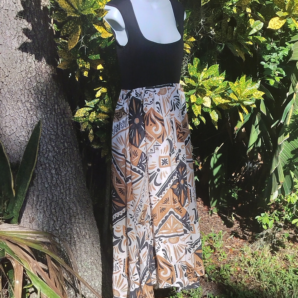 Anthropologie New Boho Batik print maxi dress XS